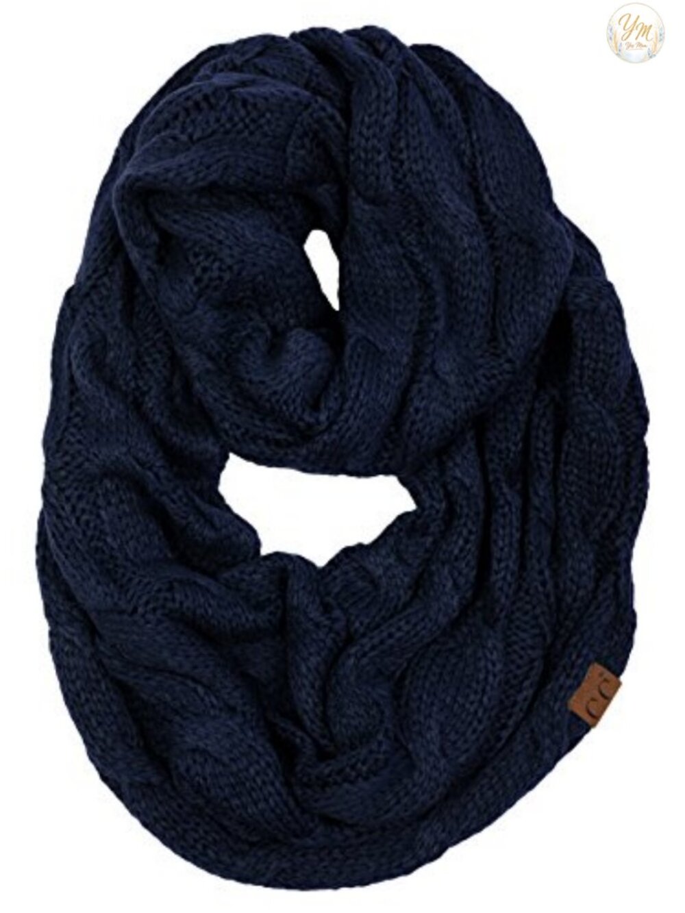 Oversized Chunky Cable Knit Infinity Scarf Women Cozy Winter Wrap